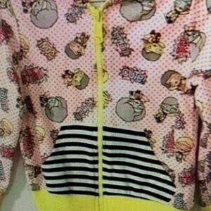 Kids Cartoon Print Jacket with Yellow Accents